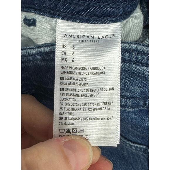 American Eagle Women's Strapless Shorts Denim Romper - Size 6 - Picture 6 of 6